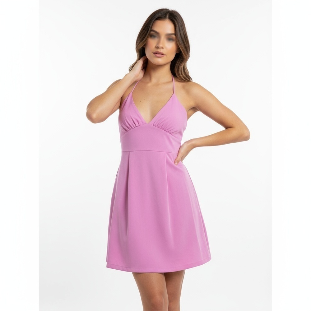 NWT Pink Rose Womens Medium Pink V-Neck Adjustable Strap Slip Dress Casual Chic